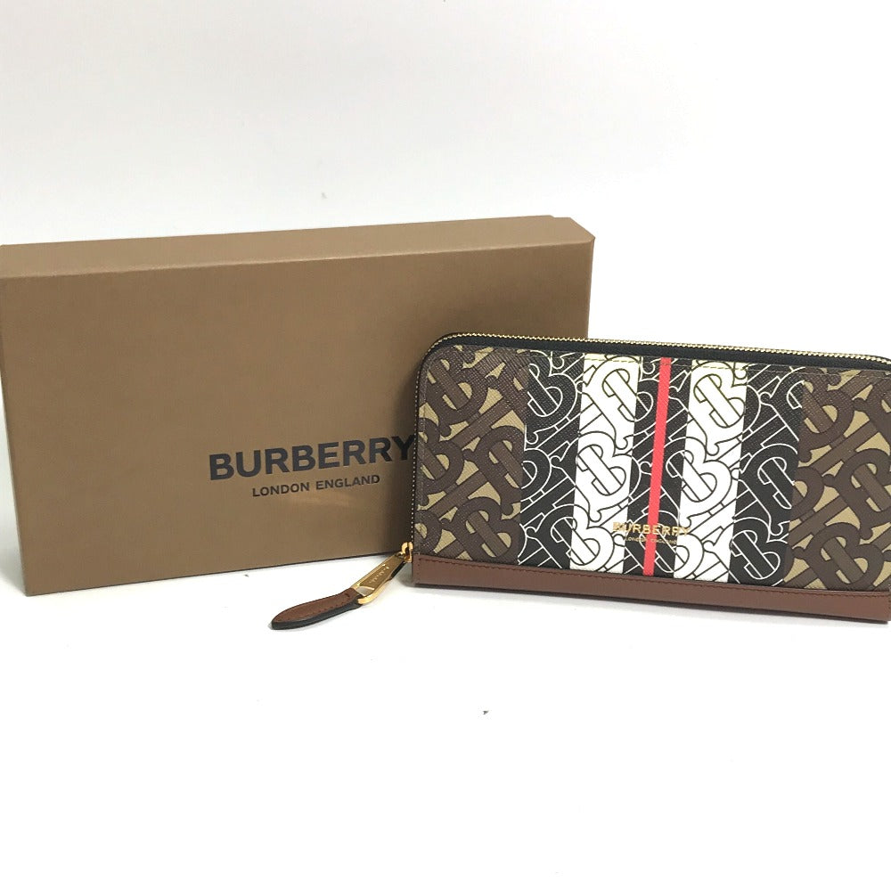 BURBERRY 8018327 TB ロゴ ロングウォレット ラウンドファスナー 長財布 PVC メンズ - brandshop-reference