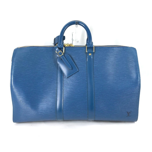 LOUIS VUITTON M42975 Epi Leather Keepall 45 Travel Bag, Handbag, Boston Bag, Toledo Blue, Women's