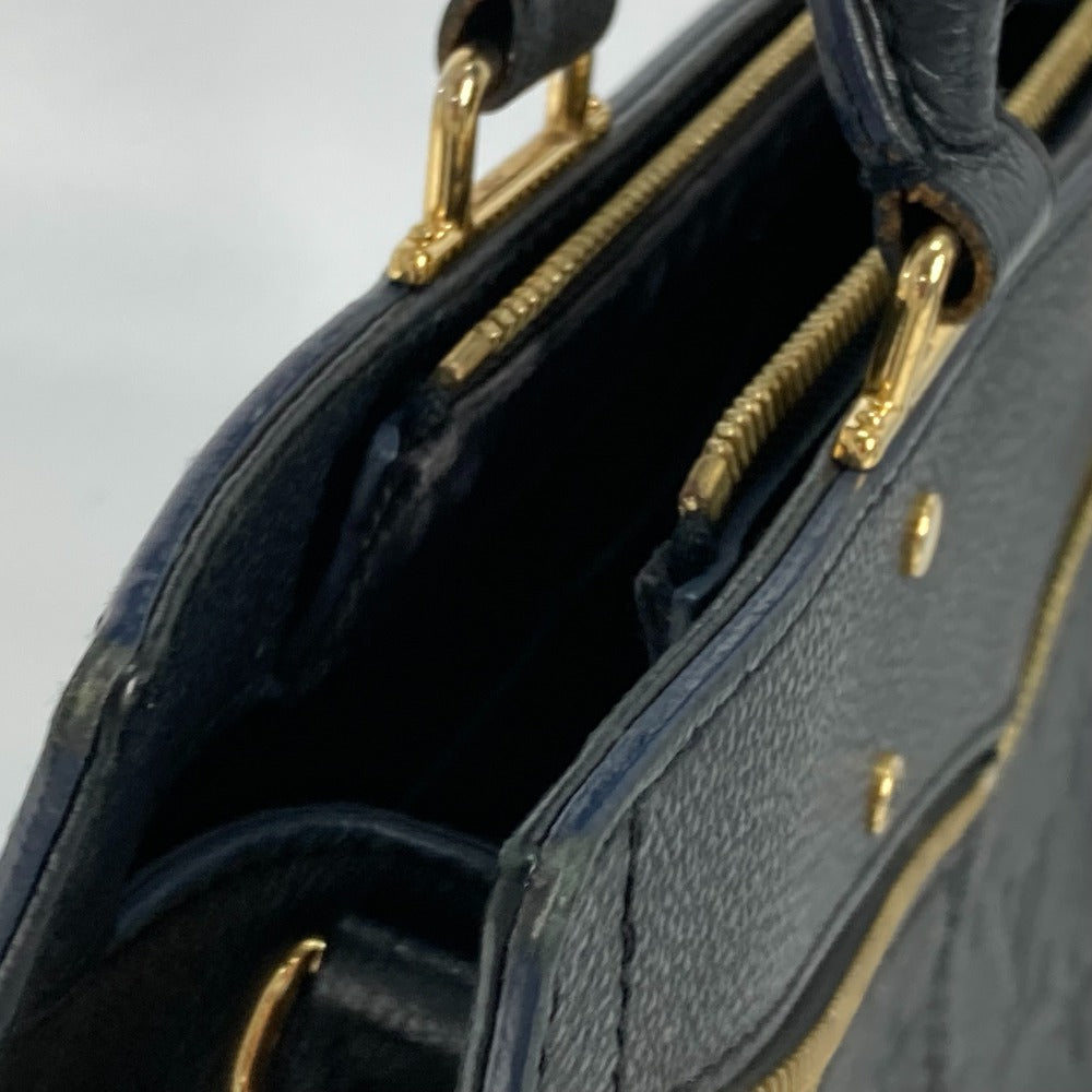 LOUIS VUITTON M54196 Monogram Empreinte Three PM 2-Way Shoulder Bag/Handbag in Monogram Empreinte Leather, Navy