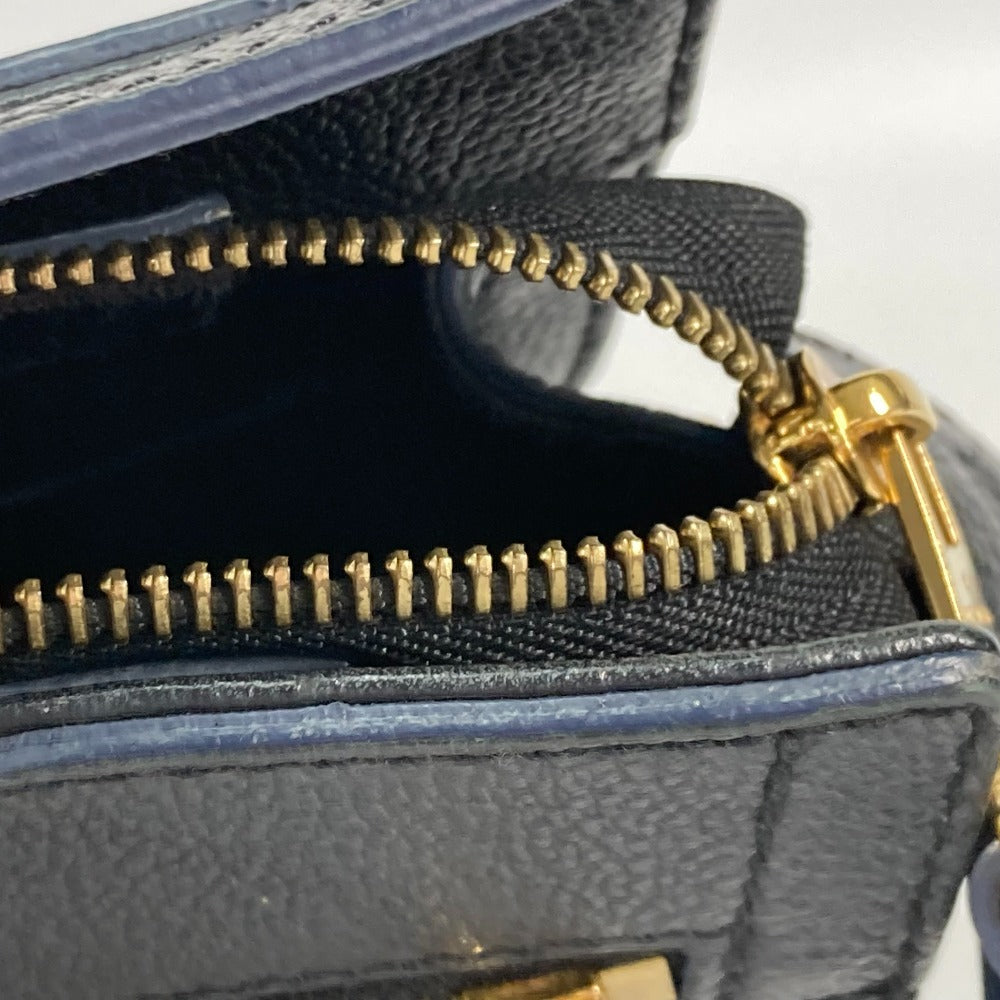 LOUIS VUITTON M54196 Monogram Empreinte Three PM 2-Way Shoulder Bag/Handbag in Monogram Empreinte Leather, Navy