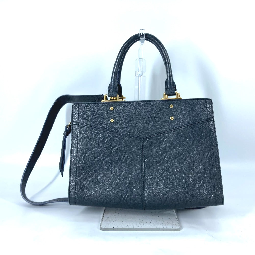 LOUIS VUITTON M54196 Monogram Empreinte Three PM 2-Way Shoulder Bag/Handbag in Monogram Empreinte Leather, Navy