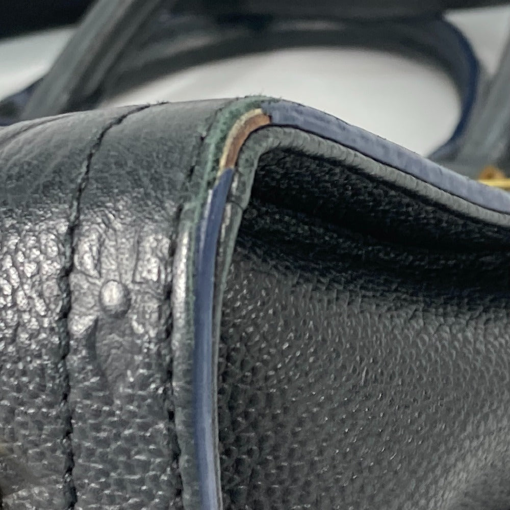 LOUIS VUITTON M54196 Monogram Empreinte Three PM 2-Way Shoulder Bag/Handbag in Monogram Empreinte Leather, Navy