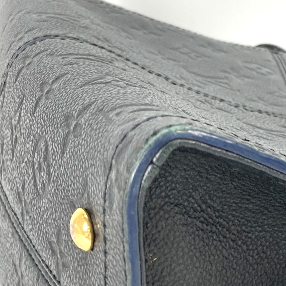LOUIS VUITTON M54196 Monogram Empreinte Three PM 2-Way Shoulder Bag/Handbag in Monogram Empreinte Leather, Navy