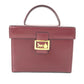 CELINE Vintage Vanity Box with Carriage Hardware and Mirror, Leather Handbag, Women's, Bordeaux