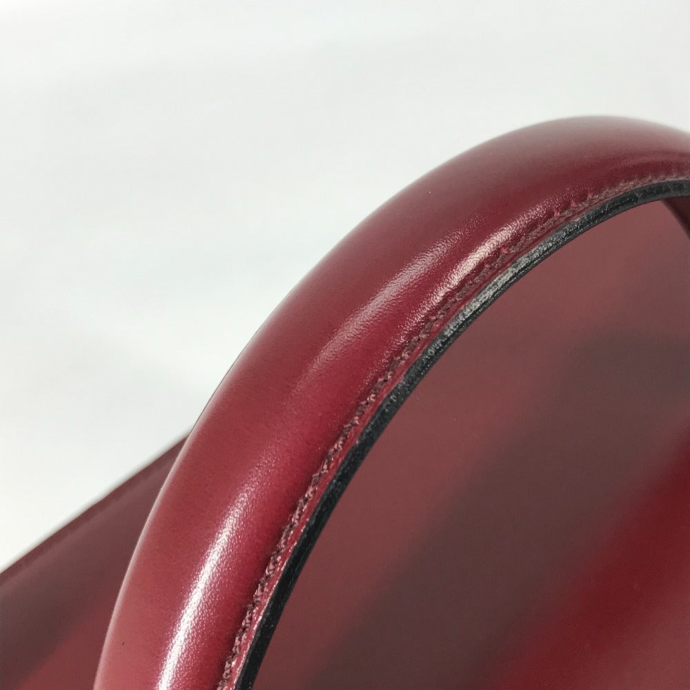 CELINE Vintage Vanity Box with Carriage Hardware and Mirror, Leather Handbag, Women's, Bordeaux