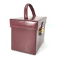 CELINE Vintage Vanity Box with Carriage Hardware and Mirror, Leather Handbag, Women's, Bordeaux