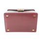 CELINE Vintage Vanity Box with Carriage Hardware and Mirror, Leather Handbag, Women's, Bordeaux
