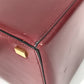 CELINE Vintage Vanity Box with Carriage Hardware and Mirror, Leather Handbag, Women's, Bordeaux