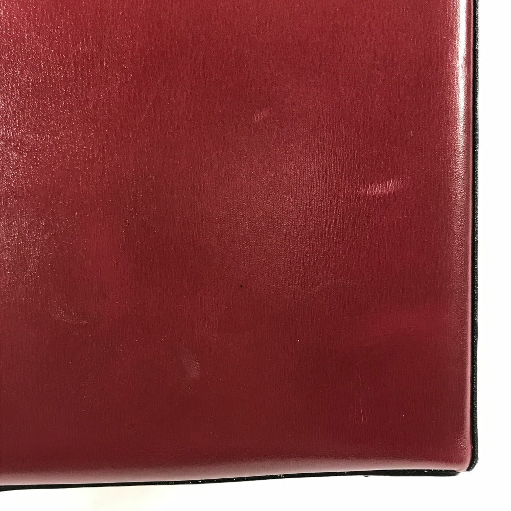CELINE Vintage Vanity Box with Carriage Hardware and Mirror, Leather Handbag, Women's, Bordeaux