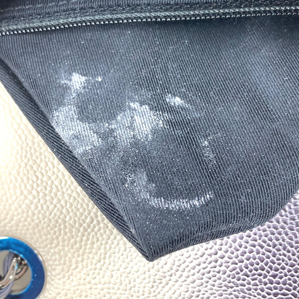 CHANEL CC Coco Mark Matelasse Quilted Chain Bag with Double Chain, Shoulder Bag, Caviar Leather, Women's, White