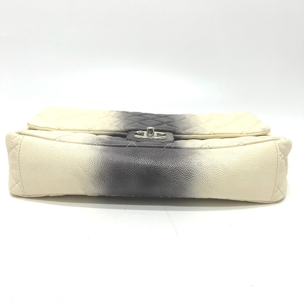 CHANEL CC Coco Mark Matelasse Quilted Chain Bag with Double Chain, Shoulder Bag, Caviar Leather, Women's, White