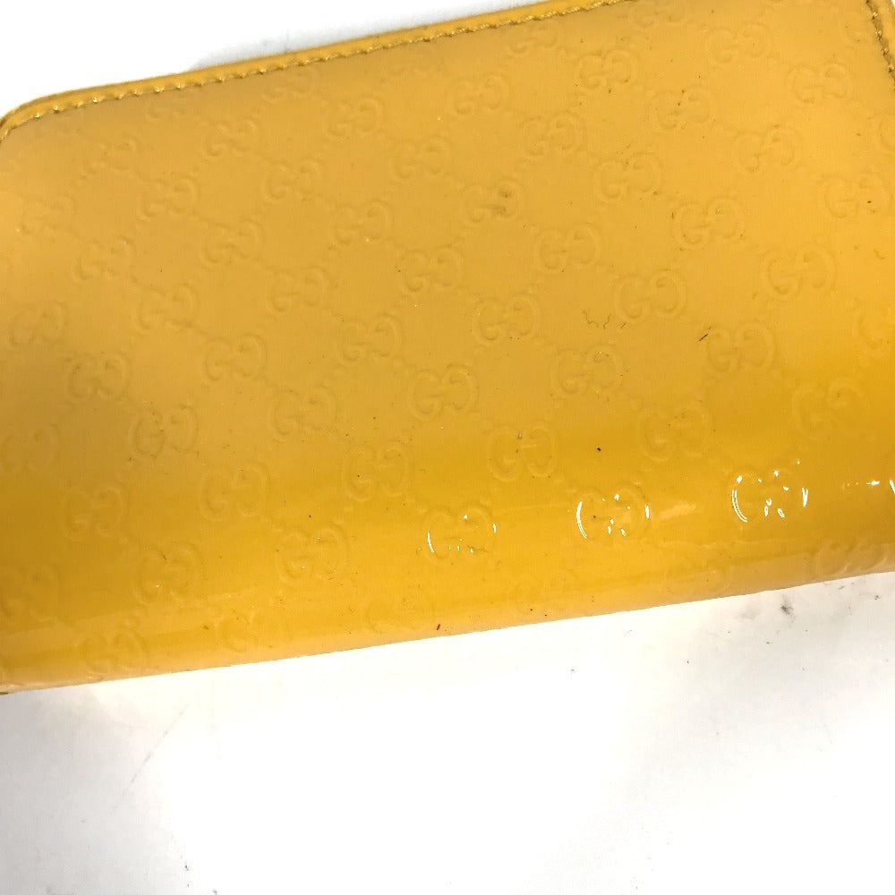 GUCCI 255452 Shima Line Micro Guccissima Wallet, Coin Purse, Compact Wallet, Card Case, Coin Case, Enamel, Women's, Yellow