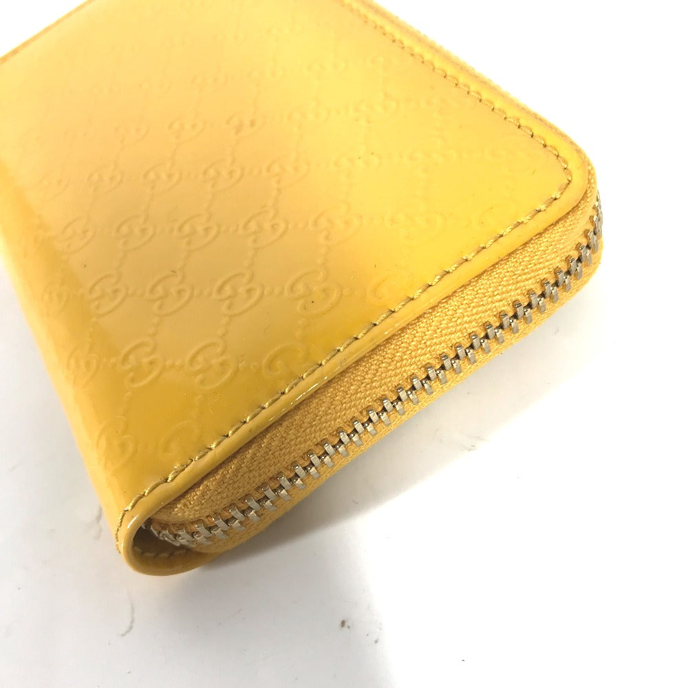 GUCCI 255452 Shima Line Micro Guccissima Wallet, Coin Purse, Compact Wallet, Card Case, Coin Case, Enamel, Women's, Yellow