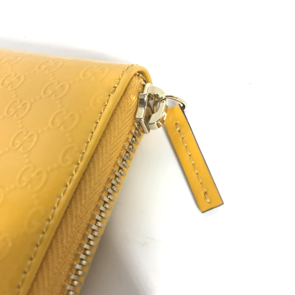 GUCCI 255452 Shima Line Micro Guccissima Wallet, Coin Purse, Compact Wallet, Card Case, Coin Case, Enamel, Women's, Yellow