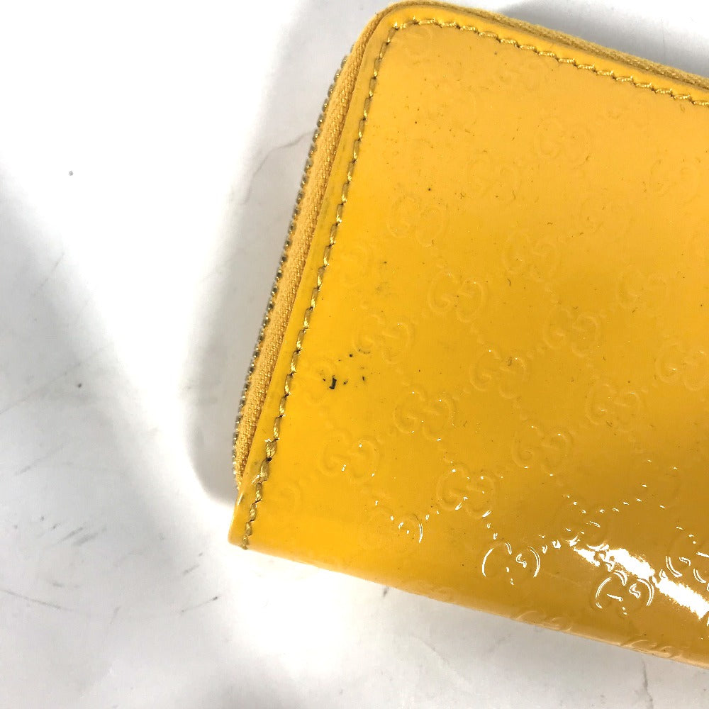 GUCCI 255452 Shima Line Micro Guccissima Wallet, Coin Purse, Compact Wallet, Card Case, Coin Case, Enamel, Women's, Yellow
