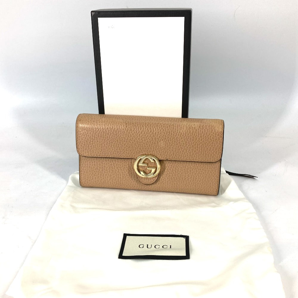 GUCCI 598166 インターロッキングG ロングウォレット 長財布 レザー レディース