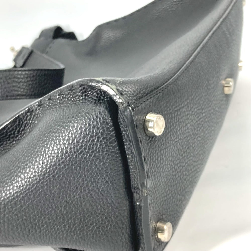 FENDI 7VA388 セレリア ピーカブー 2WAY ハンドバッグ ショルダーバッグ 斜め掛け ビジネスバッグ レザー レディース ブラック