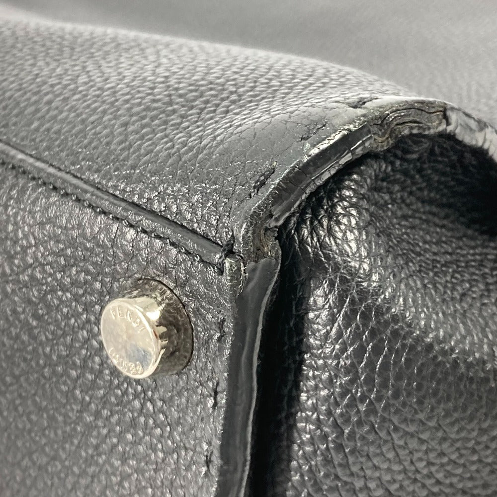 FENDI 7VA388 セレリア ピーカブー 2WAY ハンドバッグ ショルダーバッグ 斜め掛け ビジネスバッグ レザー レディース ブラック