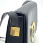 CELINE Logo Accordion Shoulder Bag in Black Leather