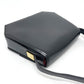 CELINE Logo Accordion Shoulder Bag in Black Leather