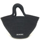 BALENCIAGA 695612 ロゴ イビザ カゴバッグ Ibiza スモール ストラップ付きバスケット ブラック コード カバン トートバッグ サマーバッグ ハンドバッグ ナイロン レディース ブラック