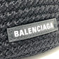 BALENCIAGA 695612 ロゴ イビザ カゴバッグ Ibiza スモール ストラップ付きバスケット ブラック コード カバン トートバッグ サマーバッグ ハンドバッグ ナイロン レディース ブラック