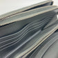 PRADA Organizer Travel Case, Double-Zip Long Wallet, Saffiano Leather, Men's, Gray