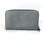 PRADA Organizer Travel Case, Double-Zip Long Wallet, Saffiano Leather, Men's, Gray