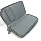 PRADA Organizer Travel Case, Double-Zip Long Wallet, Saffiano Leather, Men's, Gray