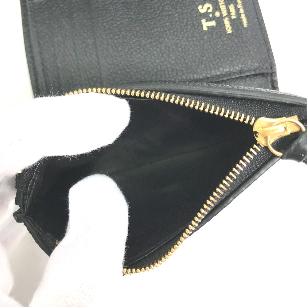 LOUIS VUITTON M80968 Monogram Empreinte Portefeuille Victorine Compact Wallet, Tri-fold Wallet in Monogram Empreinte Leather, Black, Women's