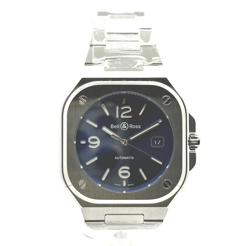 Bell &amp; Ross BR05 Blue Steel Automatic Date Watch, Stainless Steel, Men's, Silver