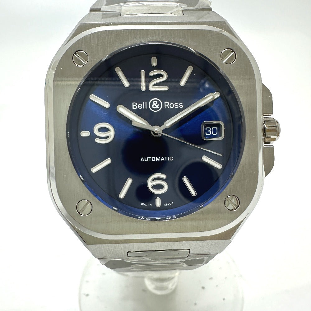 Bell &amp; Ross BR05 Blue Steel Automatic Date Watch, Stainless Steel, Men's, Silver