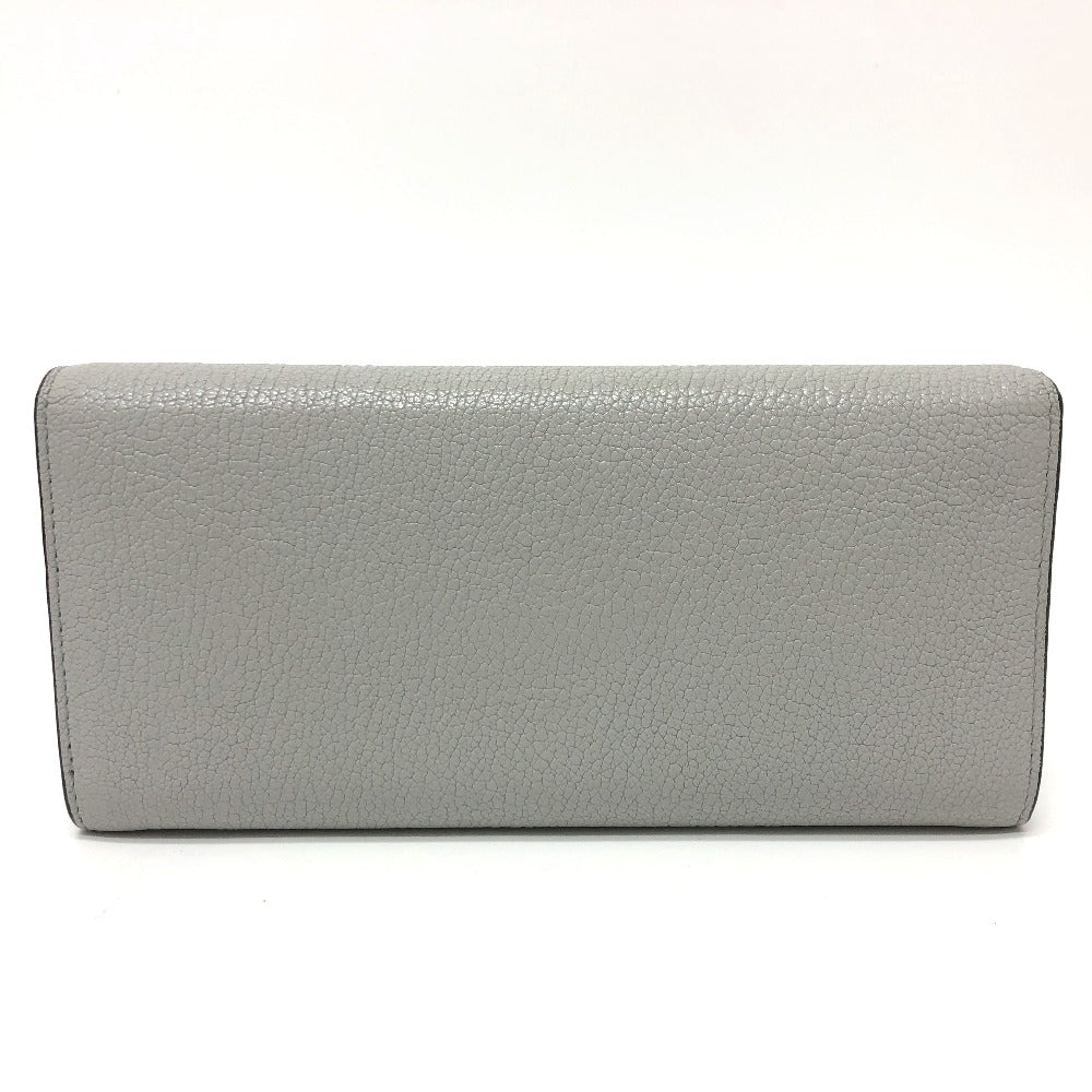 MIUMIU 5MH109 Logo Wallet, Bifold Long Wallet, Leather, Women's, Gray