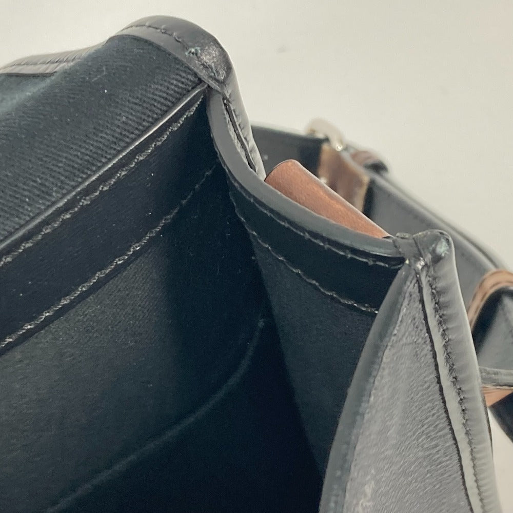 Berluti Crossbody Flap Flaneur Small Messenger Shoulder Bag in PVC and Leather, Black