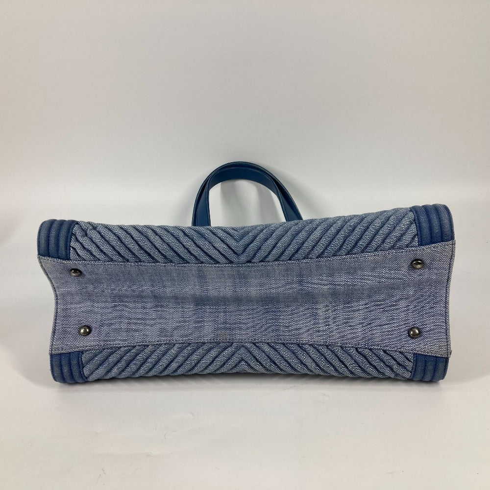 CHANEL ボーイシャネル Vステッチ カバン ショルダーバッグ トートバッグ キャンバス レディース ブルー系 - brandshop-reference
