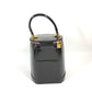 VERSACE Vintage Sunburst Vertical Handbag/Vanity Bag in Brown with Porcelain Leather