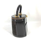 VERSACE Vintage Sunburst Vertical Handbag/Vanity Bag in Brown with Porcelain Leather