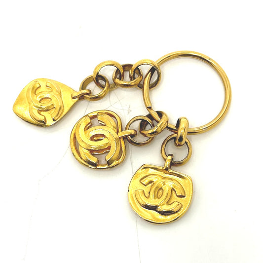 CHANEL Coco Mark Vintage Keychain Charm GP Women's Gold