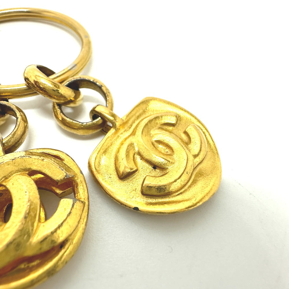 CHANEL Coco Mark Vintage Keychain Charm GP Women's Gold