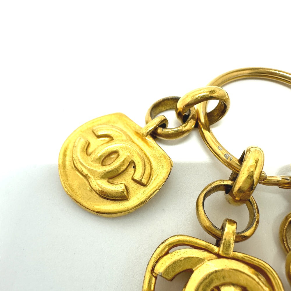 CHANEL Coco Mark Vintage Keychain Charm GP Women's Gold