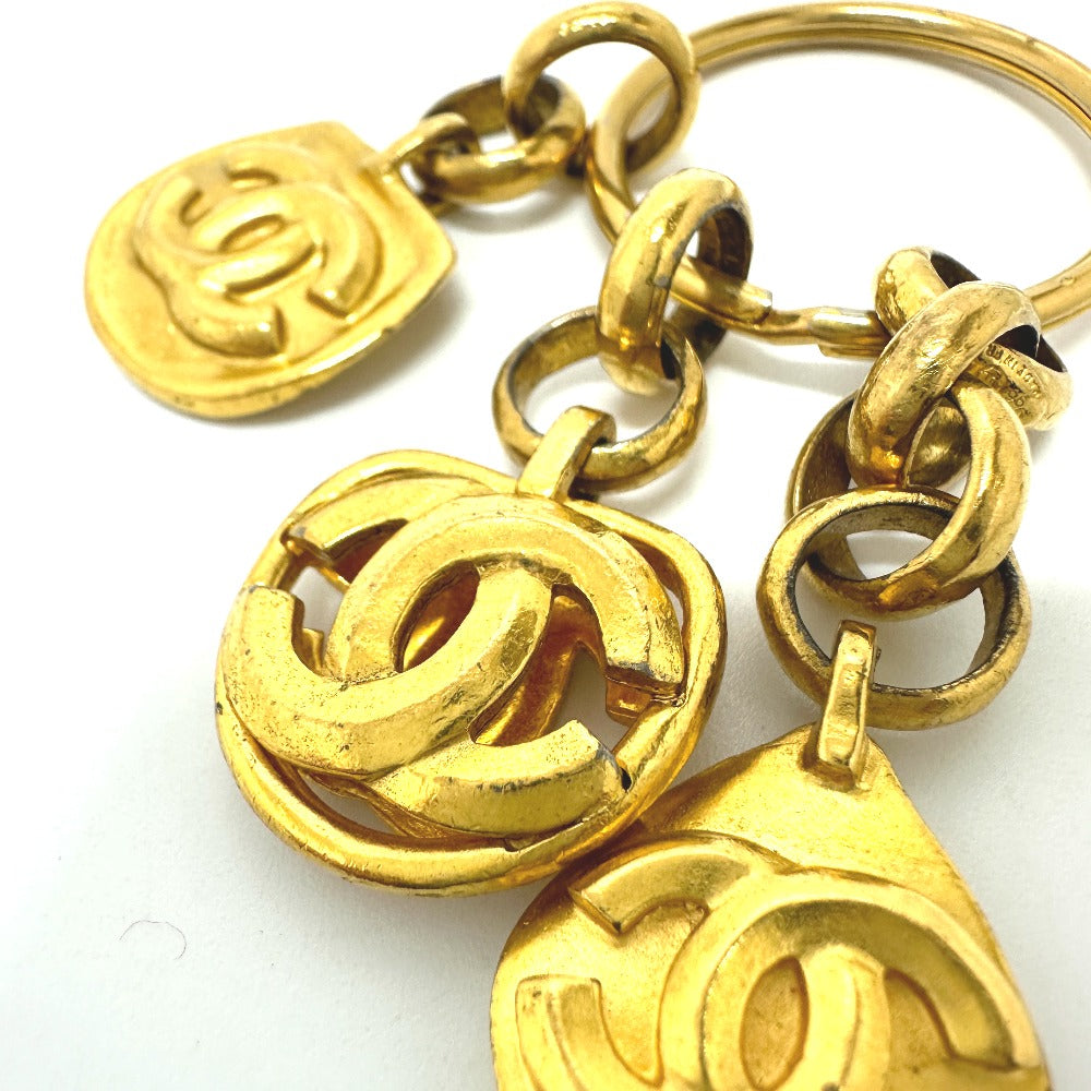 CHANEL Coco Mark Vintage Keychain Charm GP Women's Gold