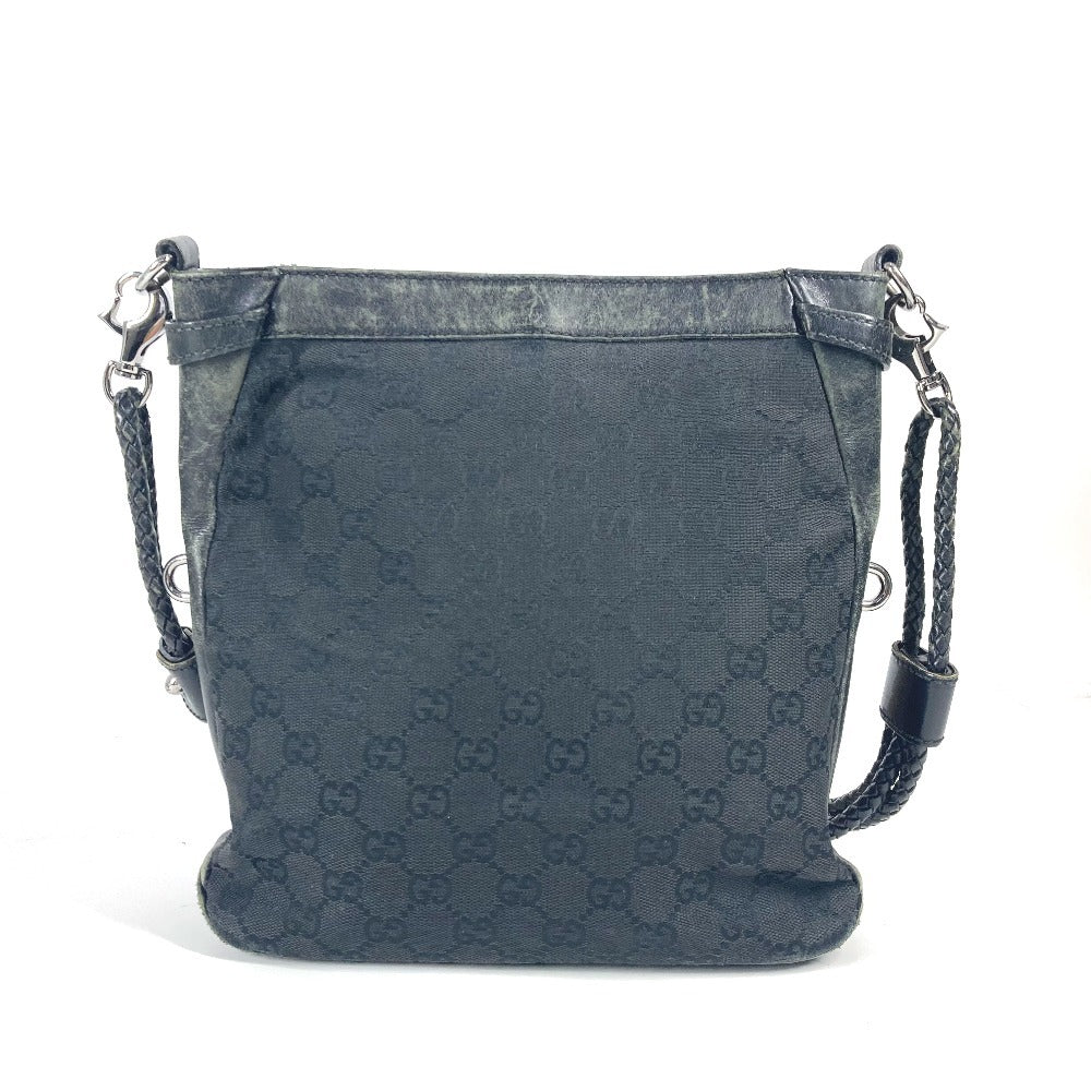 GUCCI 109106 GG ロゴ カバン 斜め掛け ショルダーバッグ GGキャンバス/レザー ユニセックス ブラック - brandshop-reference