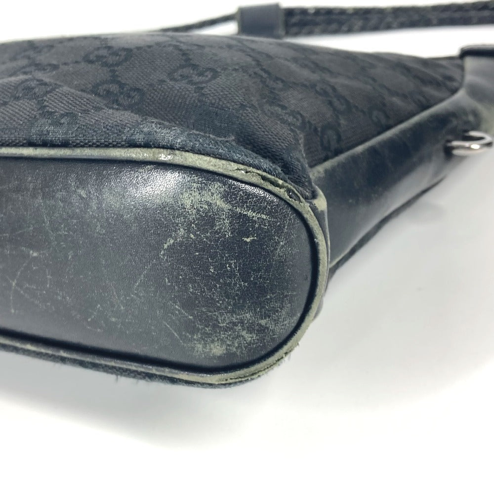 GUCCI 109106 GG ロゴ カバン 斜め掛け ショルダーバッグ GGキャンバス/レザー ユニセックス ブラック - brandshop-reference