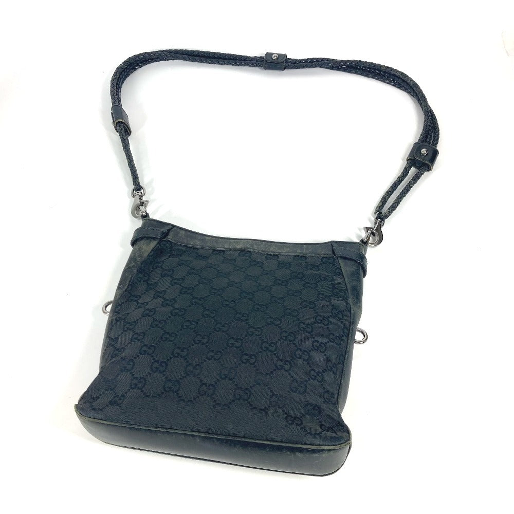 GUCCI 109106 GG ロゴ カバン 斜め掛け ショルダーバッグ GGキャンバス/レザー ユニセックス ブラック - brandshop-reference