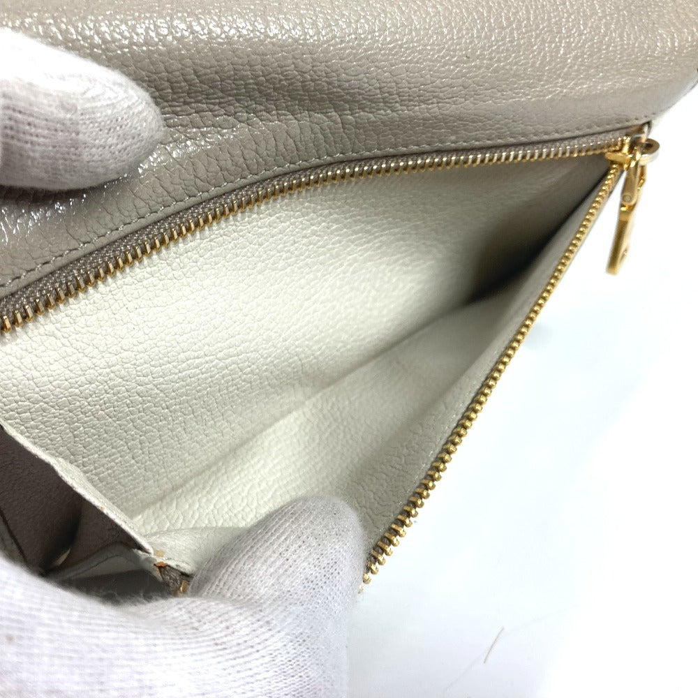 MIUMIU 5MH109 パスケース カードケース付き マドラス ロングウォレット リボン りぼん 長財布 レザー レディース グレー - brandshop-reference