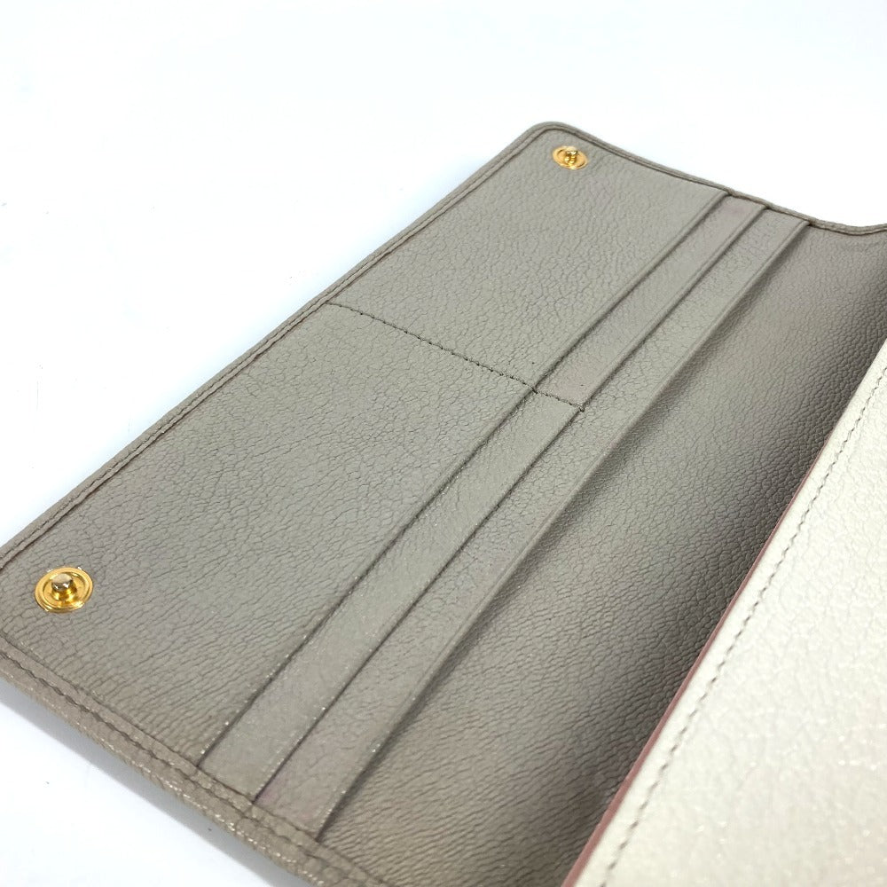 MIUMIU 5MH109 パスケース カードケース付き マドラス ロングウォレット リボン りぼん 長財布 レザー レディース グレー - brandshop-reference