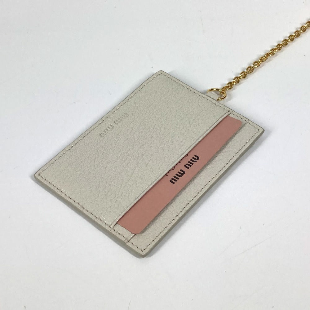 MIUMIU 5MH109 パスケース カードケース付き マドラス ロングウォレット リボン りぼん 長財布 レザー レディース グレー - brandshop-reference