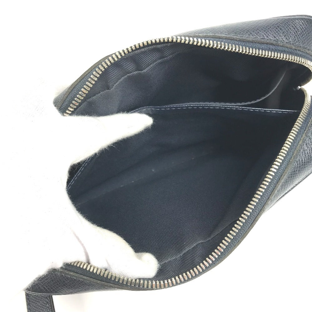 LOUIS VUITTON M33423 Taiga Pochette Kasai Pouch Clutch Bag with Strap Second Bag Taiga Leather Unisex Blue Marine Navy