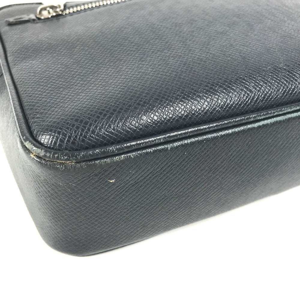 LOUIS VUITTON M33423 Taiga Pochette Kasai Pouch Clutch Bag with Strap Second Bag Taiga Leather Unisex Blue Marine Navy