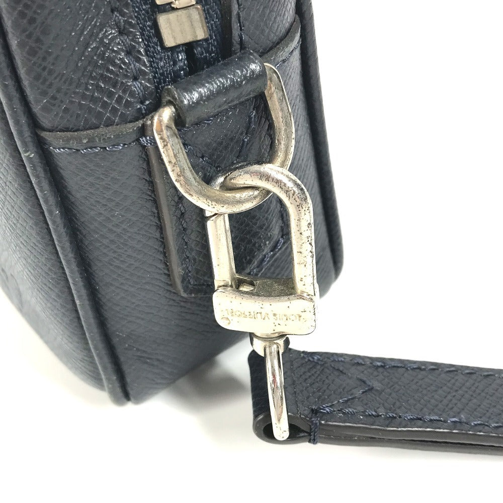 LOUIS VUITTON M33423 Taiga Pochette Kasai Pouch Clutch Bag with Strap Second Bag Taiga Leather Unisex Blue Marine Navy